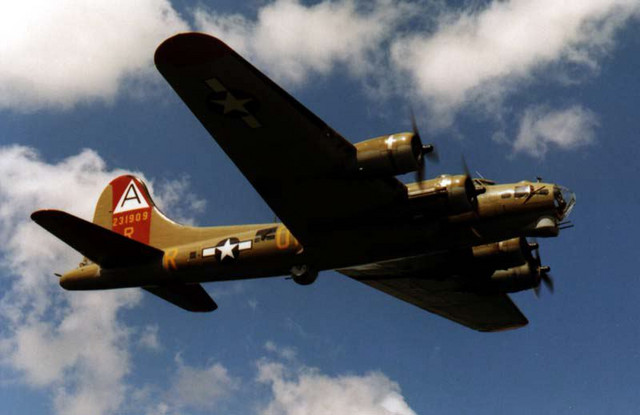 Another shot of the Collings Foundations B-17 as seen from the waist window of their B-24.