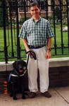 Emmet and Pete posing outside of the Minnesota Governor's Mansion in August of 1999.  Helping Paws was given the 1999 "Acts of Kindness" Award and Emmet was asked to represent Helping Paws at the ceremony.