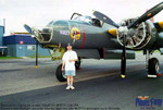 Another picture of N9425Z after an engine run-up.  Notice the engine cowl is removed on one engine.  It was removed due to a "hydraulic lock" that we had to clear.  The bottom pistons were literally filled with oil.  The guy in the picture is my twin brother Matt.