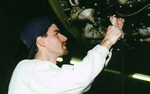 As a volunteer, you could get very involved at POFE.  As a crew chief on the museum's A-26 Invader, I was very involved in this plane's maintenance.  In this photo I'm removing one of the 72 spark plugs as part of the annual inspection.