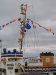 Sundew was flying a wide variety of flags for the ceremony.  One thing that I'd never noticed was that she flies a Minnesota state flag.  It makes sense, since her home port is Duluth, MN.