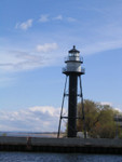 The Duluth Inner Range Light.  This light display a flashing white light.  Lining up this light with the steady green light at the end of the pier, the mariner could tell how far they were from the pier and whether or not they were approaching it at an angle or straight.