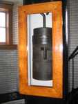 This is the clockworks counter weight for Split Rock.  As you can see in this photo, the counter weight is at the bottom of the tower, so it is almost time to wind the clockworks again.